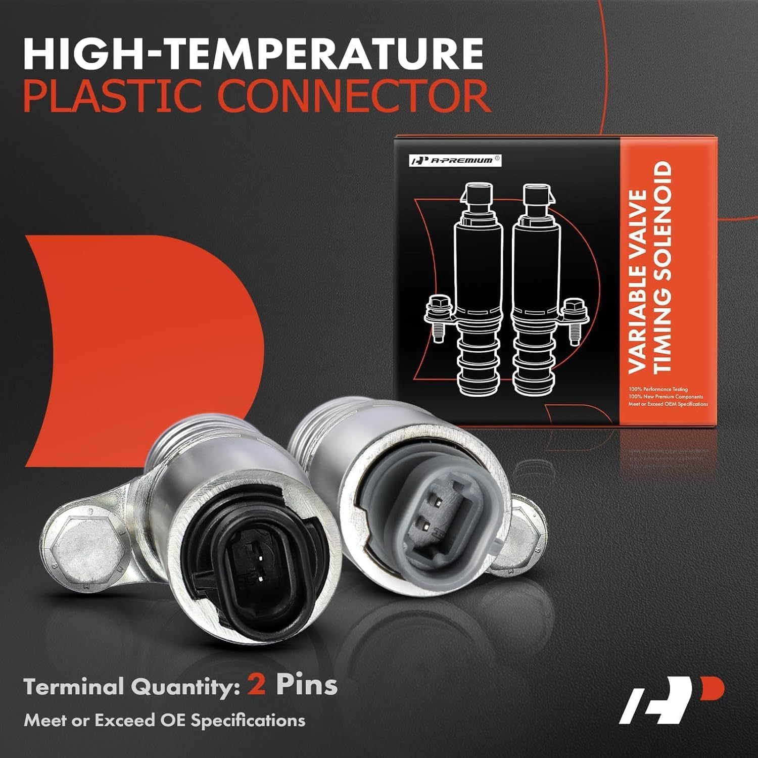 A-Premium VVT Intake & Exhaust Camshaft Position Actuator Solenoid Valve Kit W/Camshaft Crankshaft Sensor - Compatible with Chevy GMC Buick Pontiac Saturn - Replace 12655421 12655420 12577245 907-799