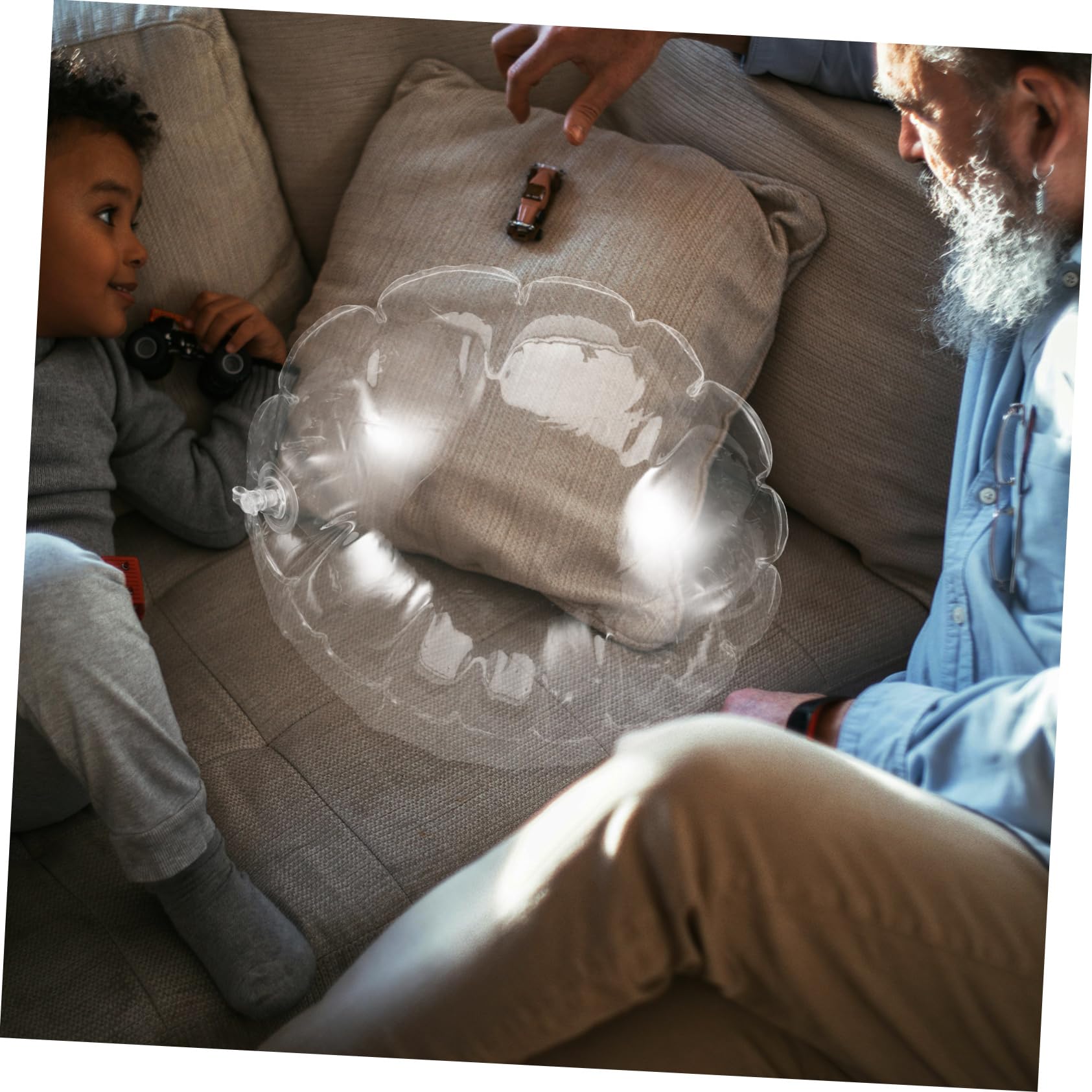 Cabilock Air Pillow Inflatable Round Pillow Insert Inserts for Travel Car Camping