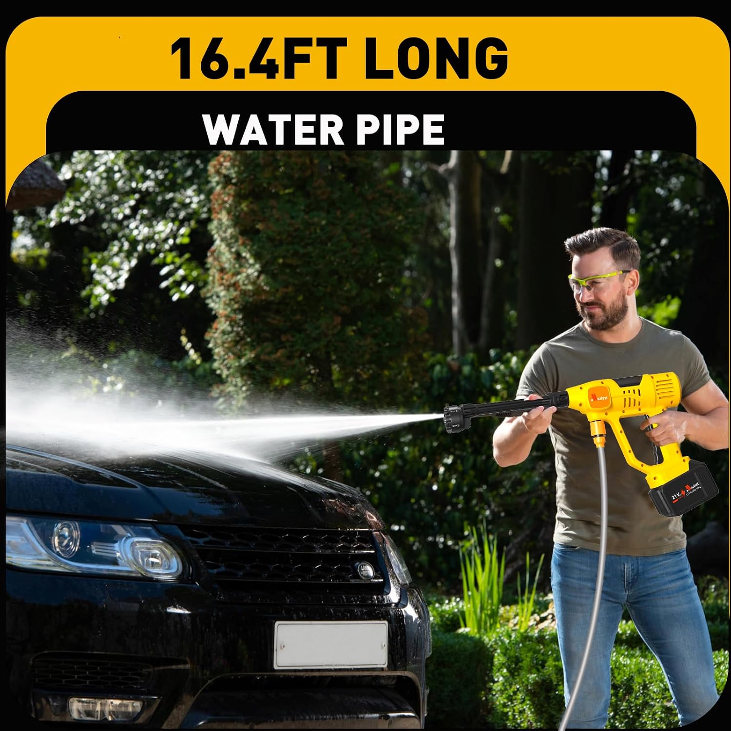 1100PSI Cordless Car Washer,Portable Battery Powered Cleaning Tool