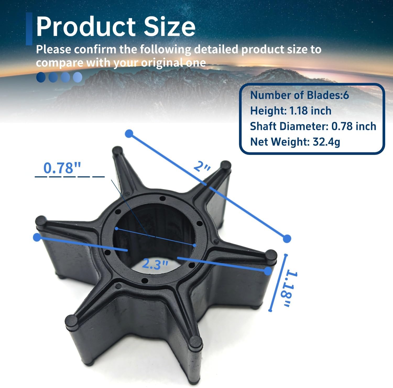 Water Pump Impeller Kit for Yamaha 692-W0078-02-00 - OEM Impeller Repair Kit for 60-90HP 2-Stroke Outboard Motors, Fits 70TLR, 75TLR, 90TLR, F90TLR Engines with Gaskets