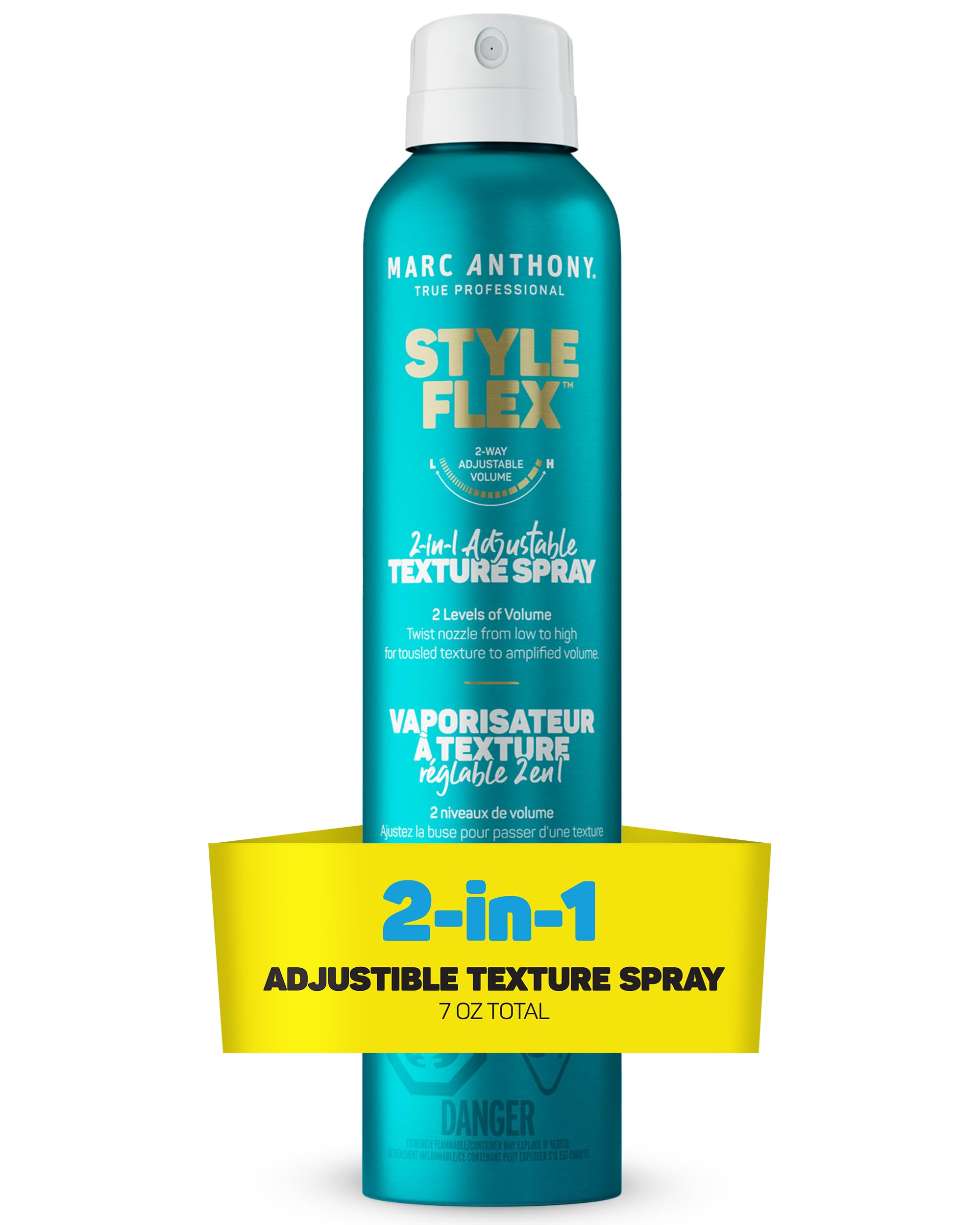 Texture Hair Spray for Women & Men, Style Flex 2-in-1 Adjustable Texture Hairspray - Low to Extra Hold Styling Spray for Soft, Defined, Thicker & Fuller-Looking Hair Style, 7 oz