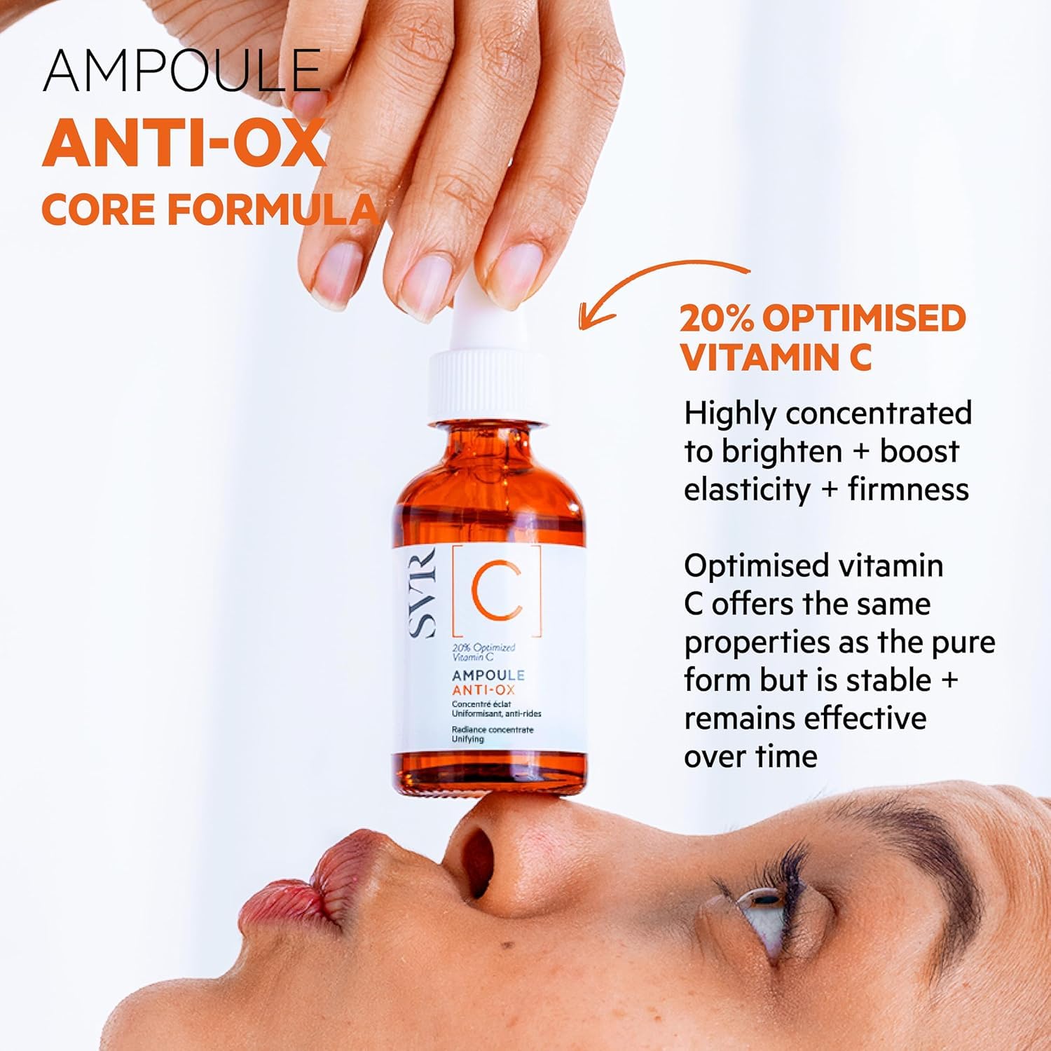 Siero Viso Illuminante anti-età con Vitamina C, SVR Ampoule C Gocce Concentrate Anti-ossidanti. Ampolla da 30ml