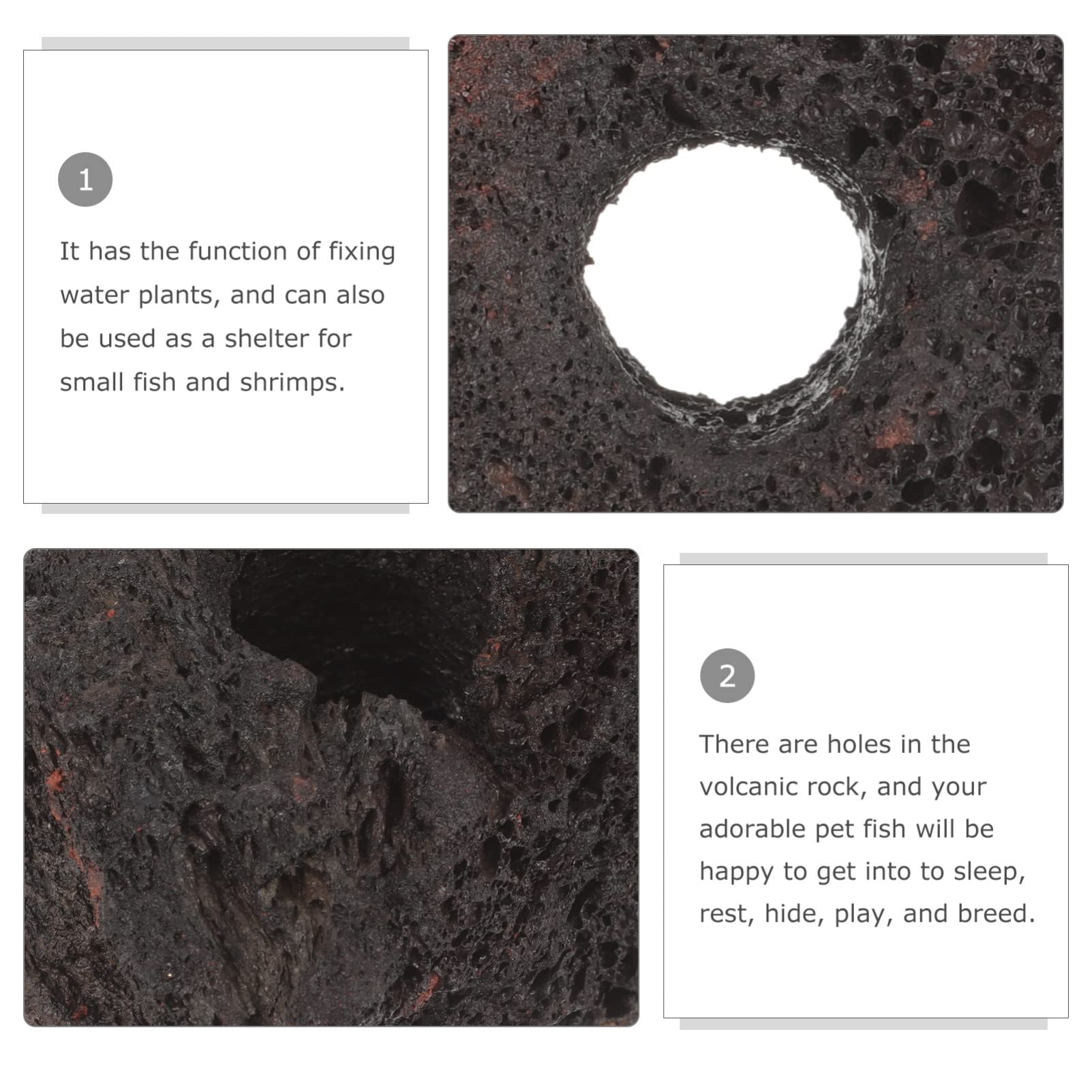 SUPVOX 10piezas Adornos Rocas Volcánicas Anillos Fijación Peceras Decoración Acuario