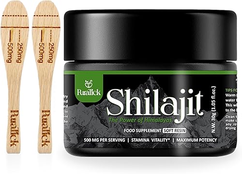 Shilajit Resina orgánica de 600 mg | Suplemento Shilajit puro del Himalaya de grado A+ contiene ácido fúlvico y más de 85 minerales traza | Mezcla