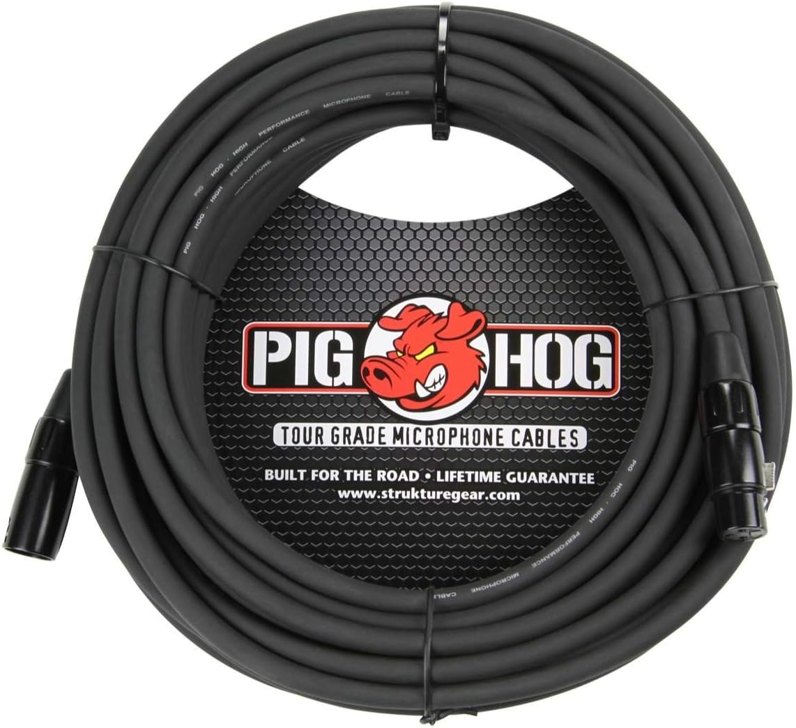 Pig Hog PHM50 High Performance 8mm XLR Microphone Cable, Black , 50 Feet