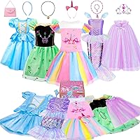 Meland Princess Dress Up Trunk for Girls 3-8: Mix & Match Outfits, Cape, Accessories - Toddler Birthday Christmas Gift