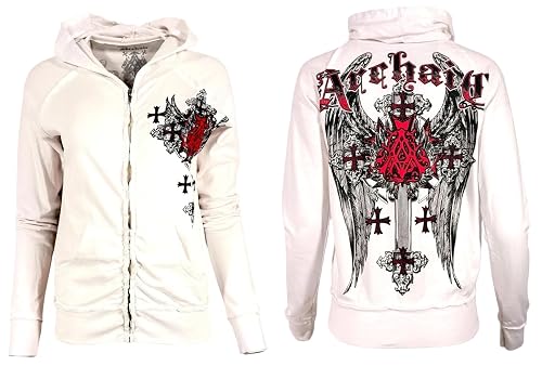 Xtreme Couture by Affliction Women's Zip Up Hoodie Love Hate,
