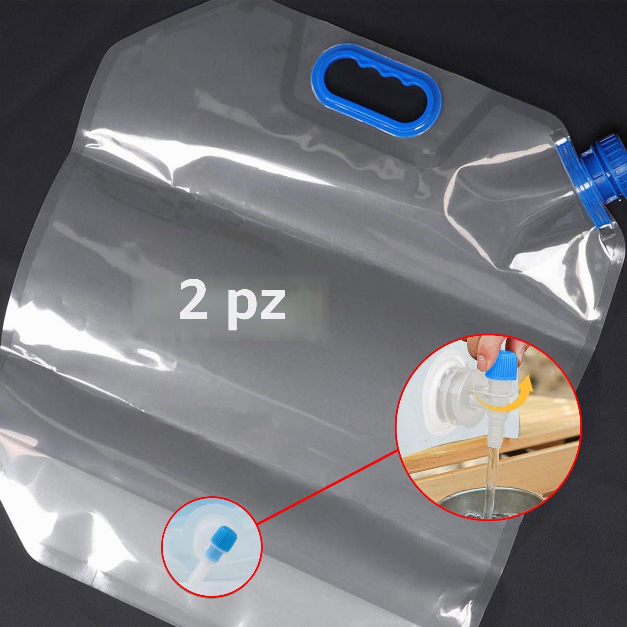 Borsa Porta Acqua Pieghevole Contenitori Pieghevoli Acqua Riutilizzabili Acqua Tanica con Rubinetto Tanica Acqua Campeggio Taniche Pieghevoli per Acqua Tanica dell'Acqua Trasportabile