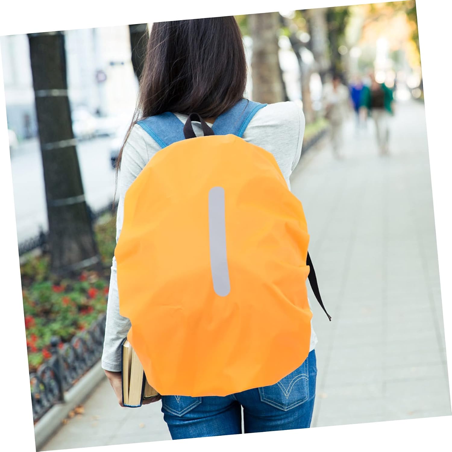 Backpack Rain Cover Wear Resistant Polyester with Reflective Strip for Safety Lightweight and Portable Protector for Camping Hiking and Outdoor Activities