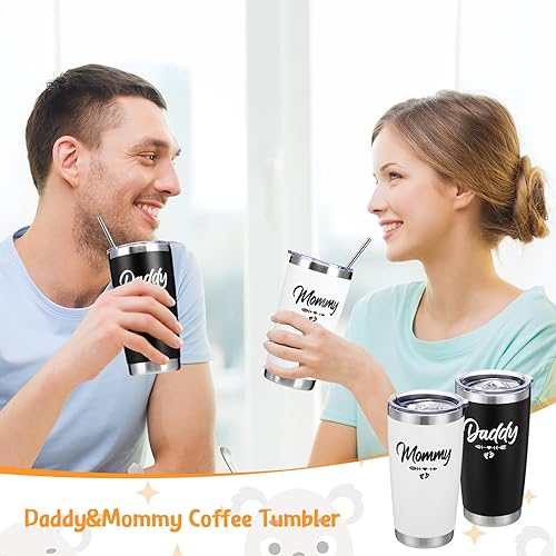 Miniatura 5 de 10 piezas de regalos de embarazo para padres primerizos, regalos de revelación de género, regalos de baby shower, 20 onzas, marco de vasos unisex