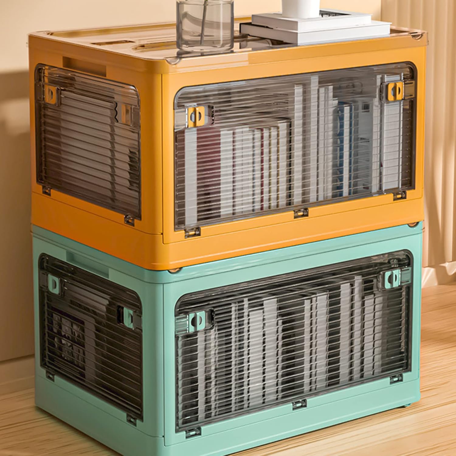 PRETYZOOM Portable Storage Baskets Foldable Trunk Organizer Plastic Toy Storage Home Closet