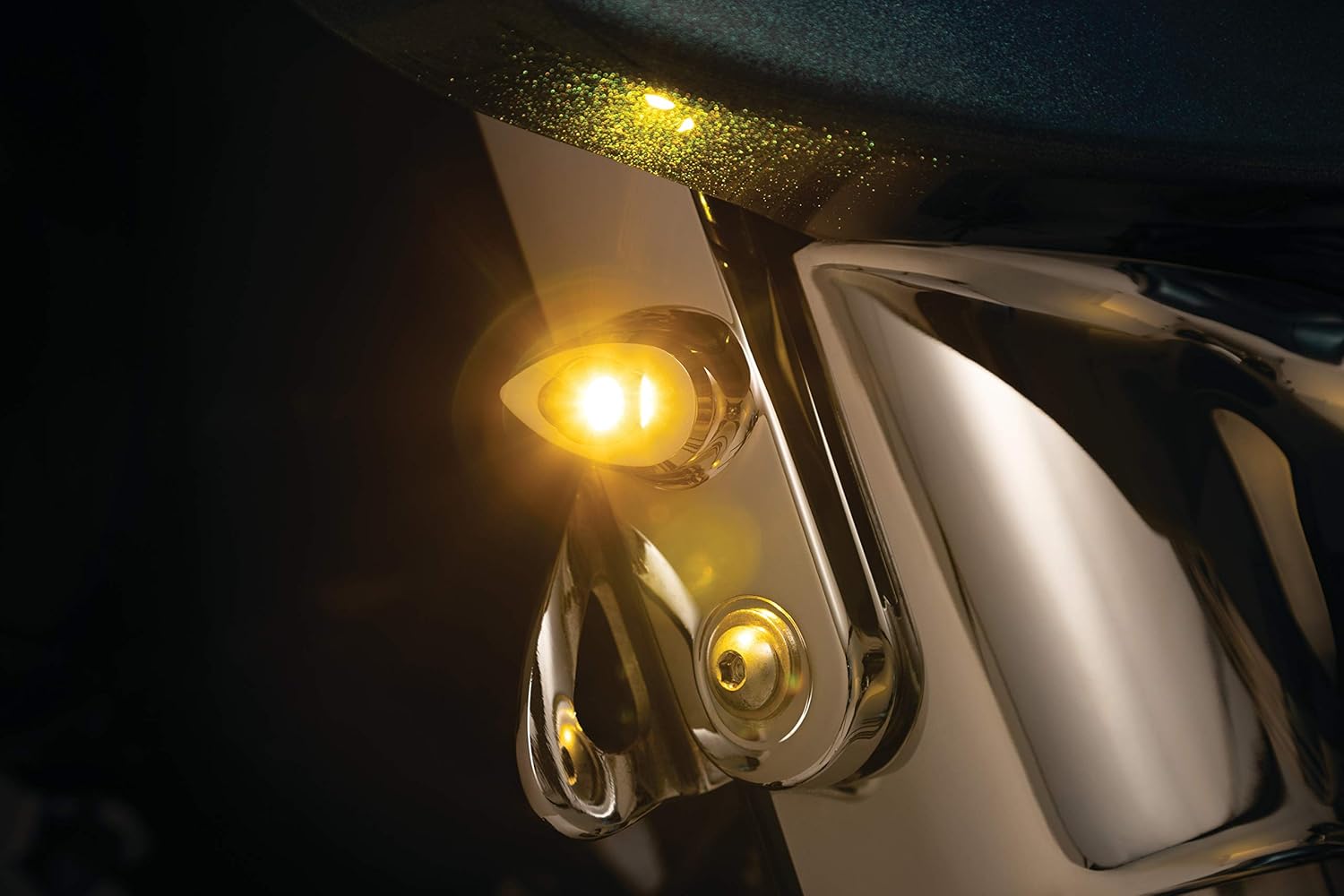 Kuryakyn 2844 Motorcycle Lighting Accessory: Kellermann Front Turn Signal Mount for 2006-20 Harley-Davidson Street Glide, Small, Chrome, 1 Pair