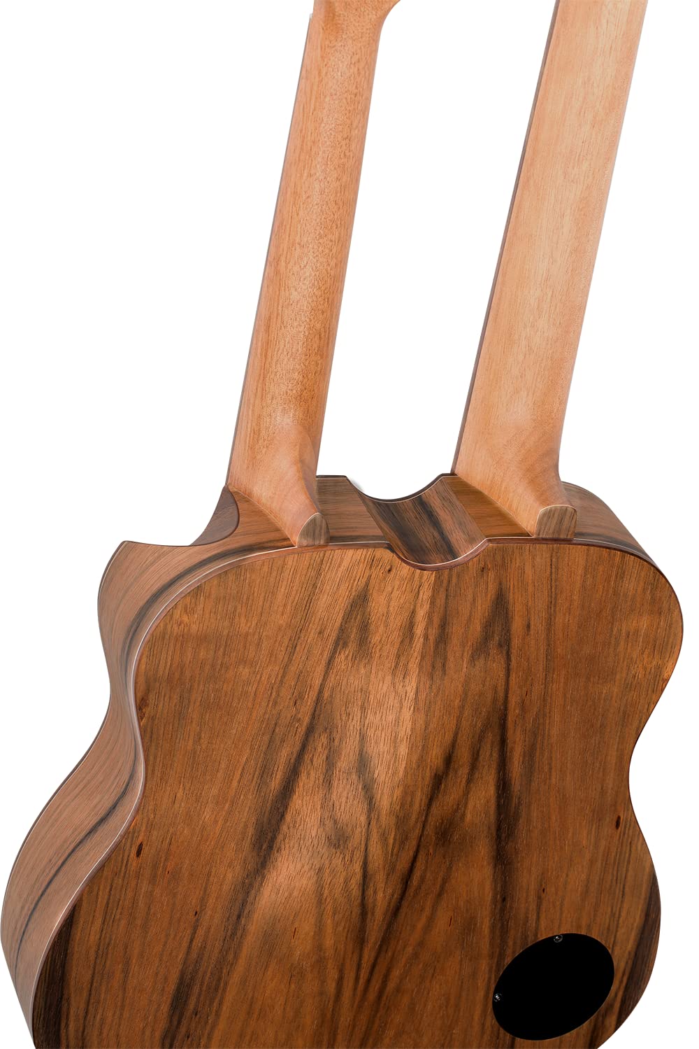 Ortega Guitars Double Neck Ukulele Elettro-Acustico – Tenor, Ukebass – Custom Built Series – Gig Bag Inclusa – Paldao, Natural (HYDRA-BSTE)