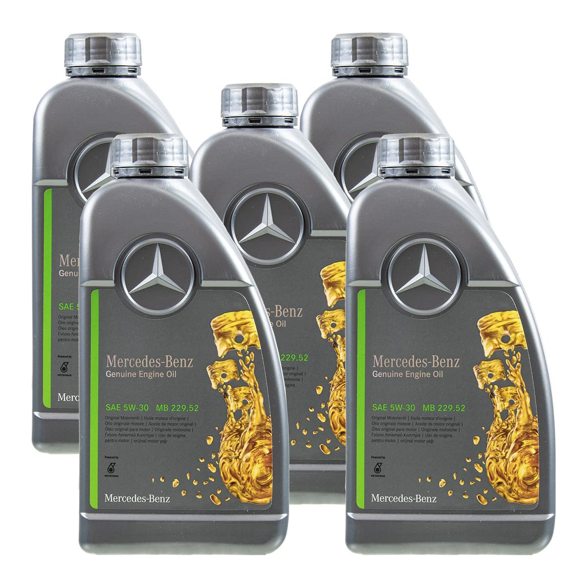 5 x 1 l aceite de motor original Mercedes sintético 5W-30 229.52 A 001 989 37 01 BGA6