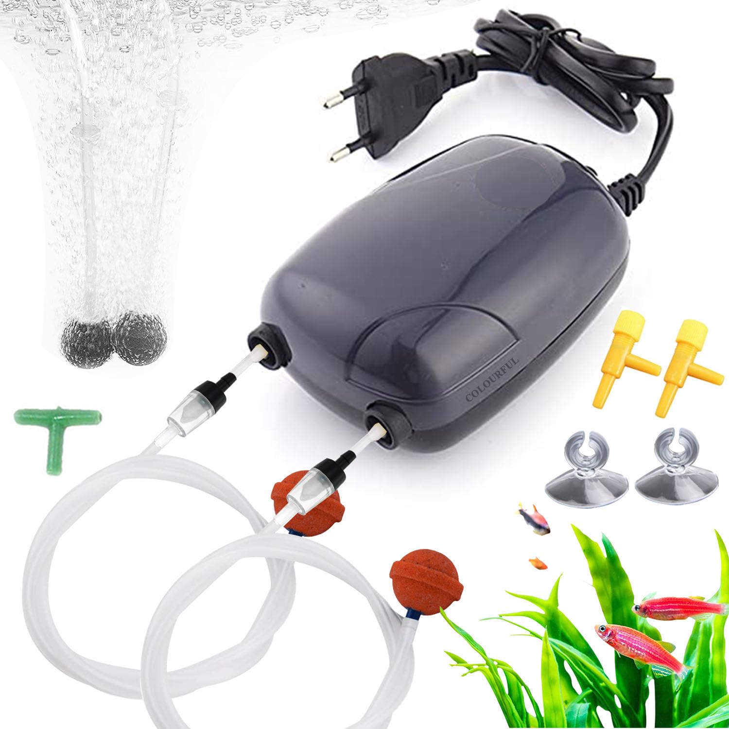 COLOURFUL® Aquarium Silent Air Pump Mini Aerator/Oxygen Pump for
