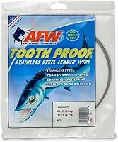 Vista 27 de AFW Alambre Líder Duro de Una Hebra de Acero Inoxidable a Prueba de Dientes - Brillante y Camuflaje para Tiburón, Barracuda, Caballa Real, Wahoo