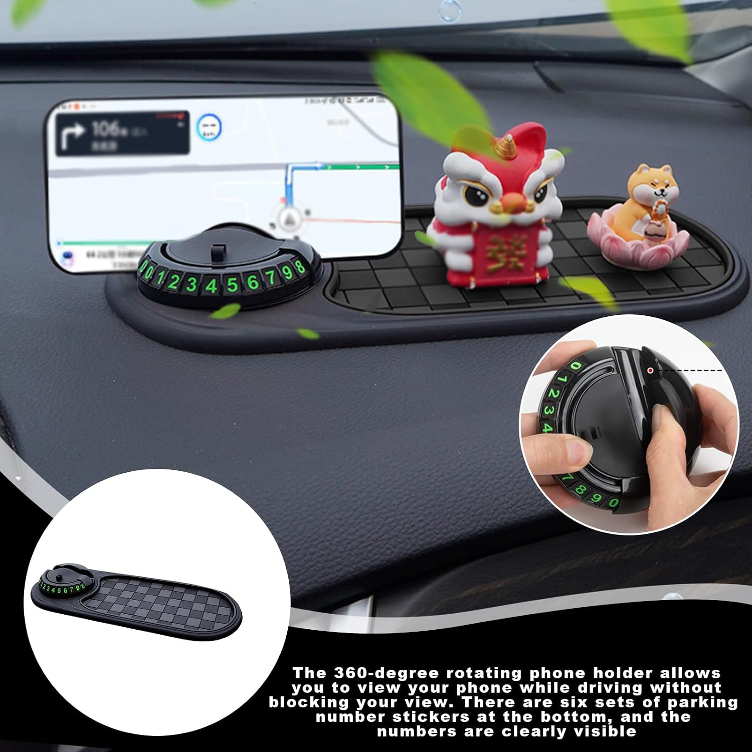 1 Pcs Car Anti Slip Mat Phone Holder,Multifunction Car Anti-Slip Mat,Multifunctional Anti,Multi Function,for Phones, Sunglasses, Keys, Gadgets