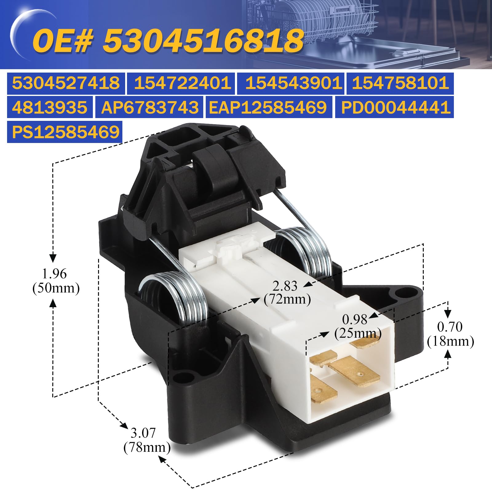 Upgraded 5304525218 Dishwasher Door Latch & Switch – Fits