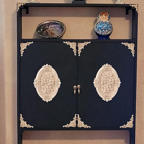 Miniatura 5 de BSYMDH 5 piezas de apliques de madera tallada en madera Onlays Onlays DIY tallados muebles apliques Onlays sin pintar centro tallado calcomanía para