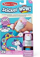 Melissa & Doug Sticker Wow! Unicorn Sticker Stamper & 24-Page Activity Pad - 300 Fantasy Stickers, Mess-Free Travel Fidget Toy for Kids 3+