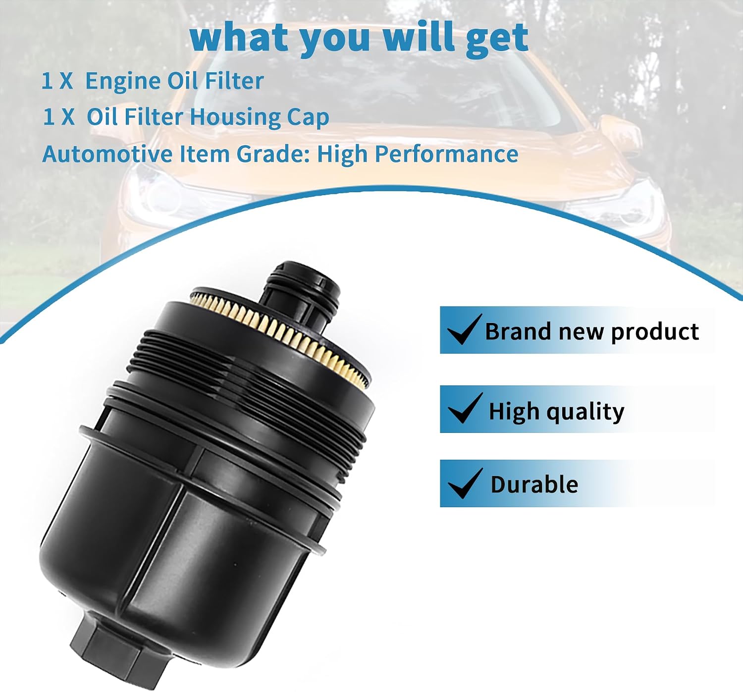 68507598AA Ecodiesel Engine Oil Filter 68498720AA Compatible with Jeep EcoDiesel 3.0L V6 Vehicles 2020-2023 Wrangler JL, 2021-2023 Gladiator, Compatible with 2020 2021 2022 2023 Ram 1500 DT