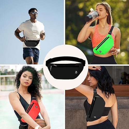 Miniatura 6 de Riñonera cruzada para mujeres y hombres, riñonera deportiva resistente al agua, bolsa de cinturón para viajes, senderismo, correr