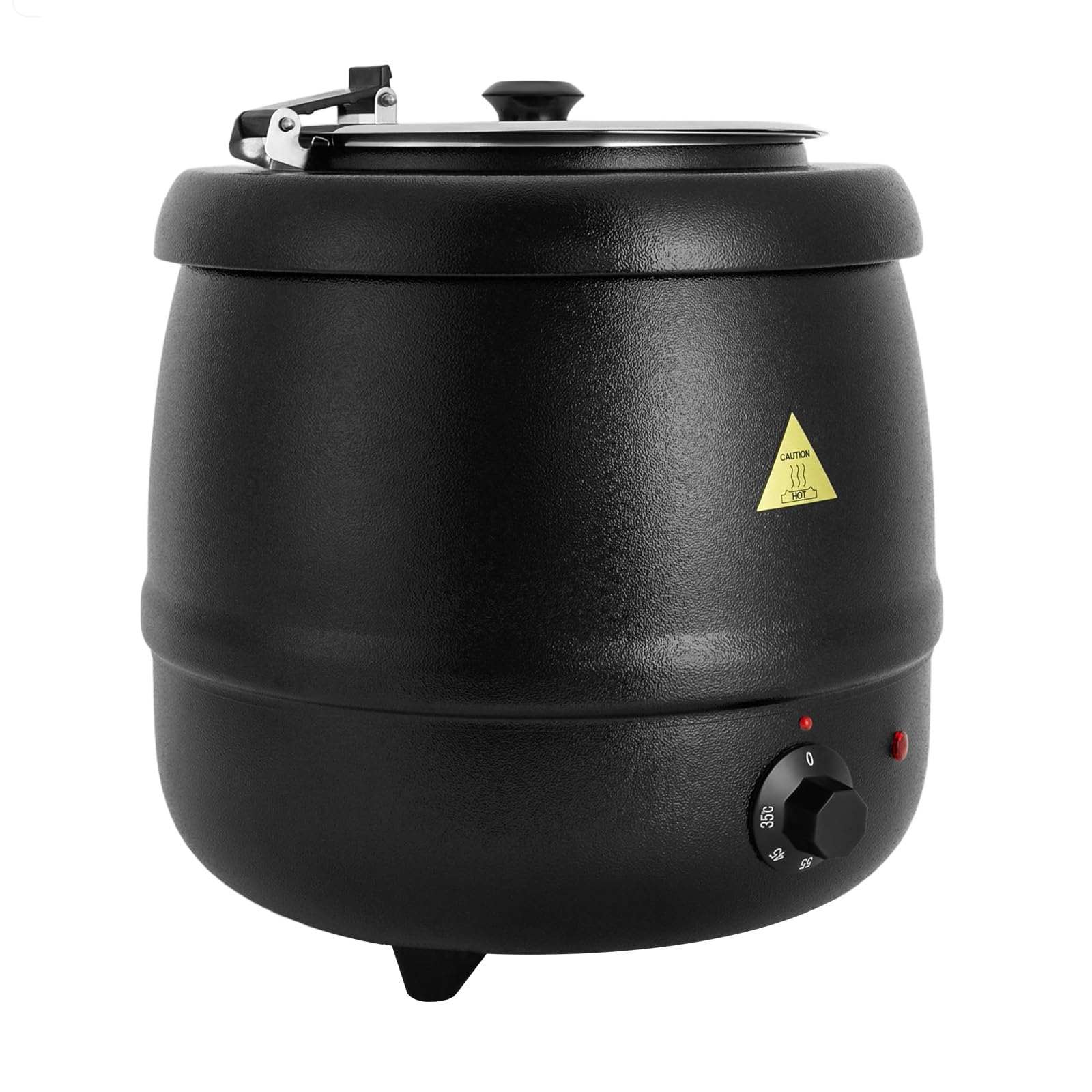 Pentola elettrica da 10 litri con inserto in acciaio inox rimovibile e coperchio, fino a 80 °C, per riunioni domestiche, feste, ristoranti
