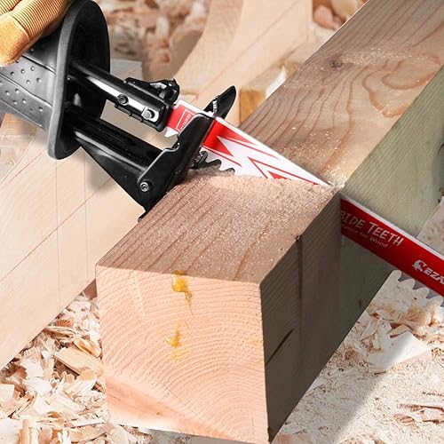 Miniatura 10 de EZARC Hojas de sierra recíproca de carburo de 6 pulgadas, juego de hojas de sierra de sable de resistencia para demolición de madera dura y metal