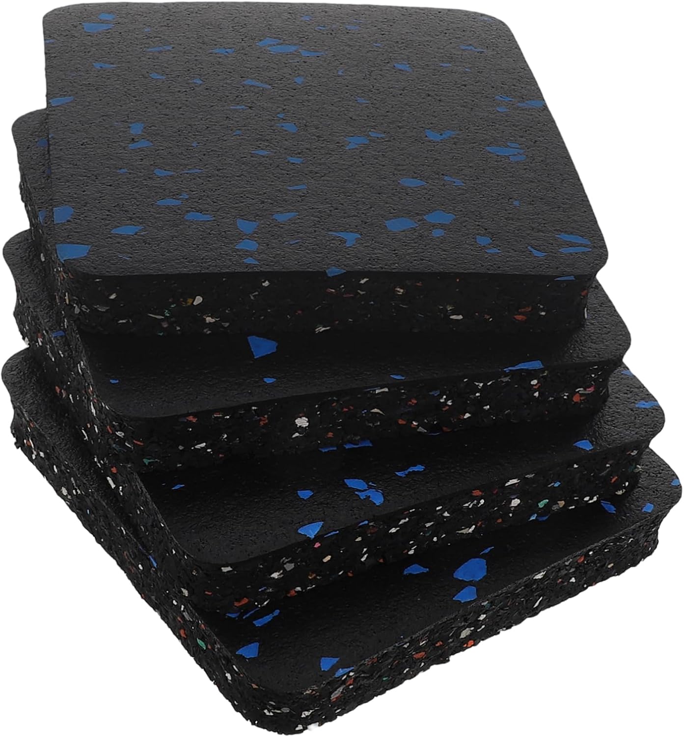 Toyvian 4PCS Shock Absorbing Exercise Mat for Treadmills Bikes Non Slip Floor Protection Pad Noise Reduction Vibration Dampening Durable Workout Mat for Fitness Equipment