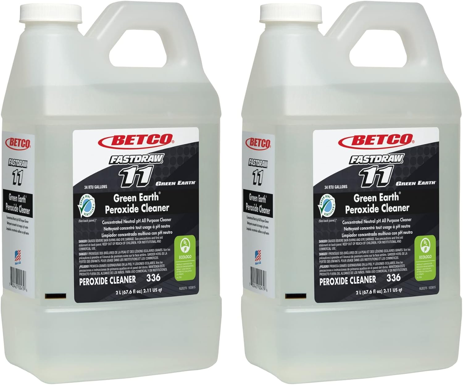 Betco® Fastdraw® Green Earth® Peroxide Cleaner, Fresh Mint Scent, 152 Oz, Pack Of 2