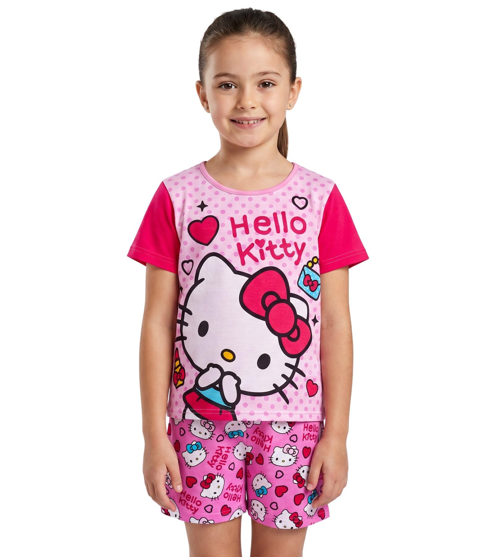 Hello Kitty Girls Pink Pyjamas | Pjs | Pyjama Set | Official Nightwear Sleepwear Merchandise Ages 4 To 14 Years