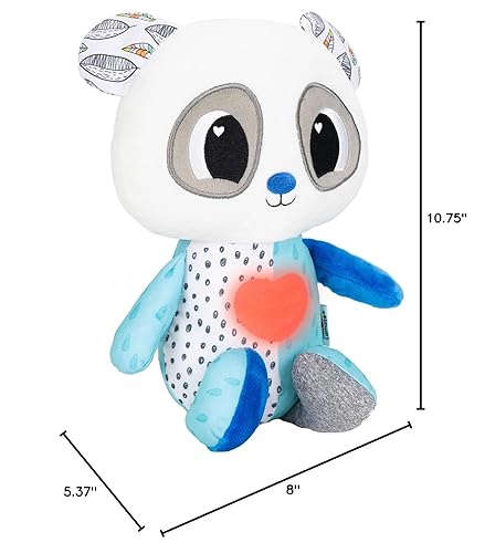 Miniatura 8 de Lamaze Animal de peluche calmante con forma de panda de corazón, chupete vibrante para bebé, incluye latidos de corazón brillantes y 3 canciones de