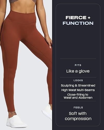 Miniatura 3 de Aoxjox Leggings de entrenamiento de cintura alta para mujer, pantalones de yoga Trinity, 26.5 pulgadas