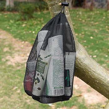 Boundless Voyage Durable Nylon Mesh Drawstring Bag for