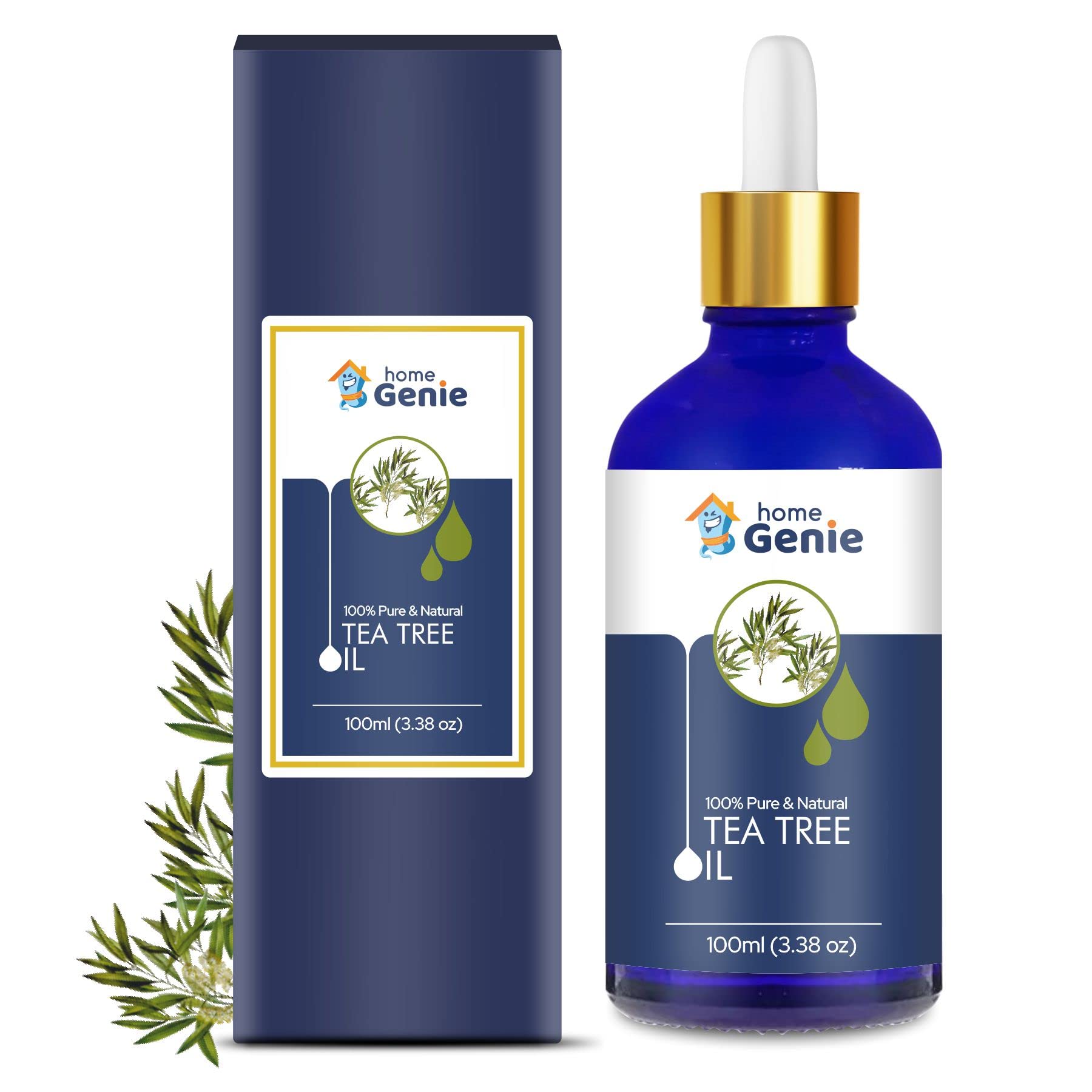 Home Genie Tea Tree (Melaleuca Alternifolia) Oil |100% Pure & Natural Undiluted Essential Oil - 100ml