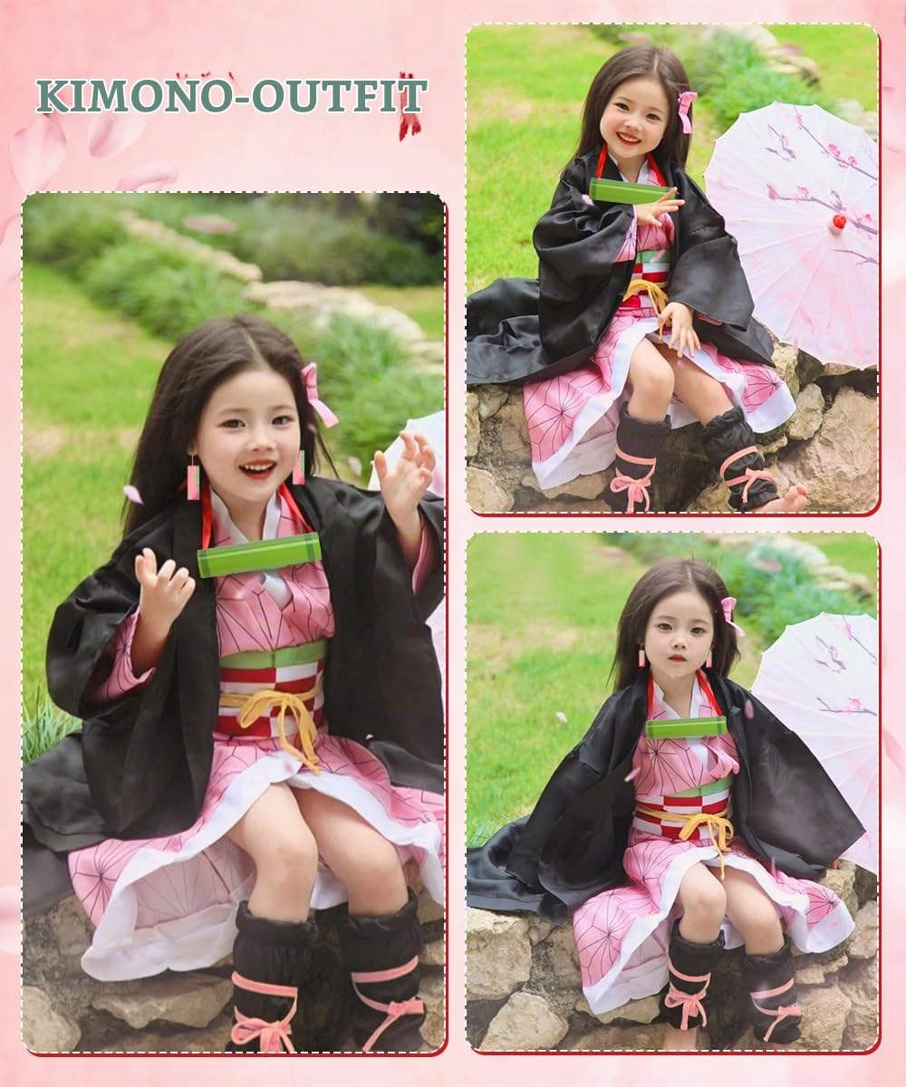 Anime Kimono Cosplay, Japanisches Kostüm Set, Kimono Cape Ensemble, Geschenk für Erwachsener, Japanisches Kostüm für Karneval Halloween Weihnachten