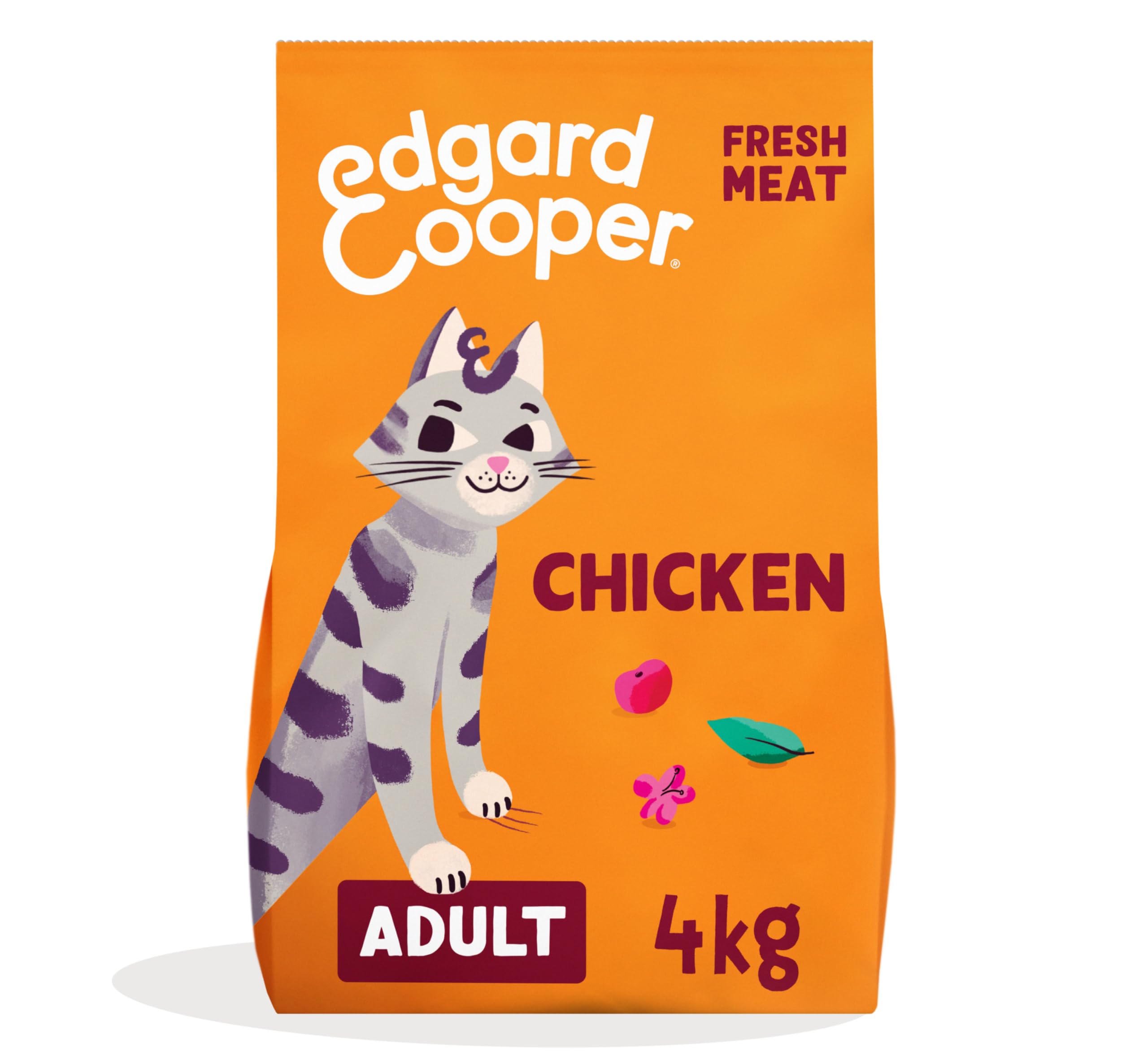 Edgard & Cooper Comida gatos Adultos, (Pollo, 4kg), Pienso gatos Esterilizados y Activos, Sin Cereales, Ingredientes Naturales, Carne Fresca, Hipoalergénico, Sin azúcares añadidos