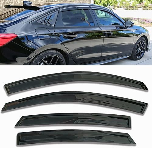 Vista 49 de Viseras laterales con cinta para ventana lateral, protectores de lluvia, deflectores de ventilación, para Nissan Altima 2019-2024, deflector