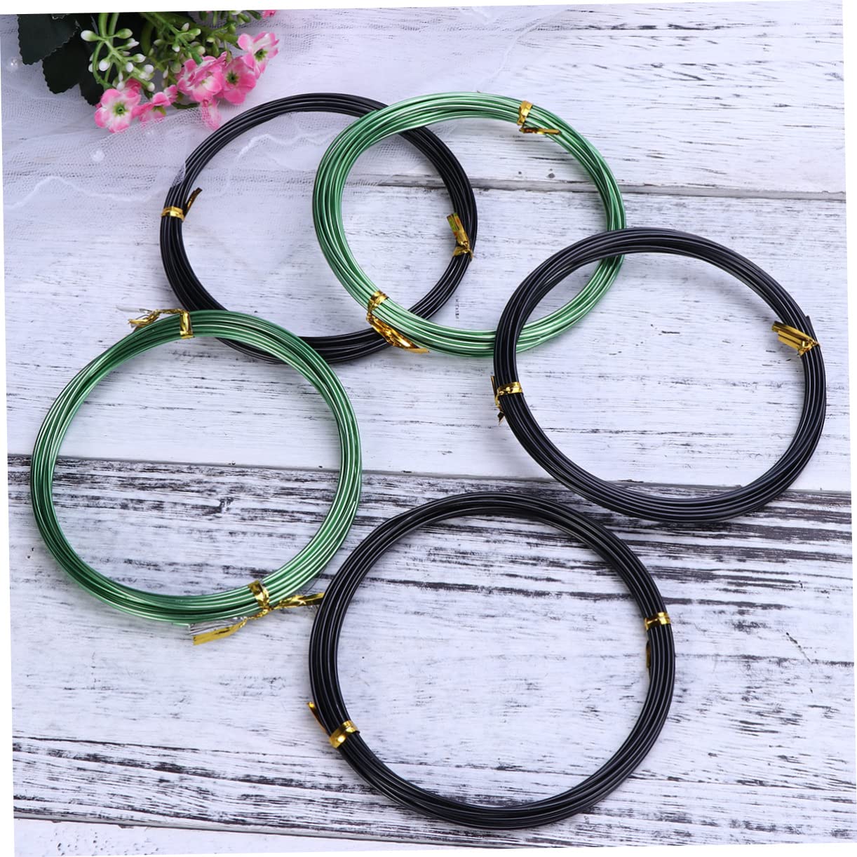 EXCEART 15rollos Alambre De Aluminio Coloreado Flexible Para Manualidades De Negro Verde Para Joyería y Proyectos De Jardinería