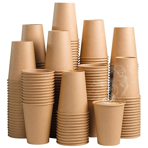 SIUQ 300 Pack 12 oz Kraft Paper Cups