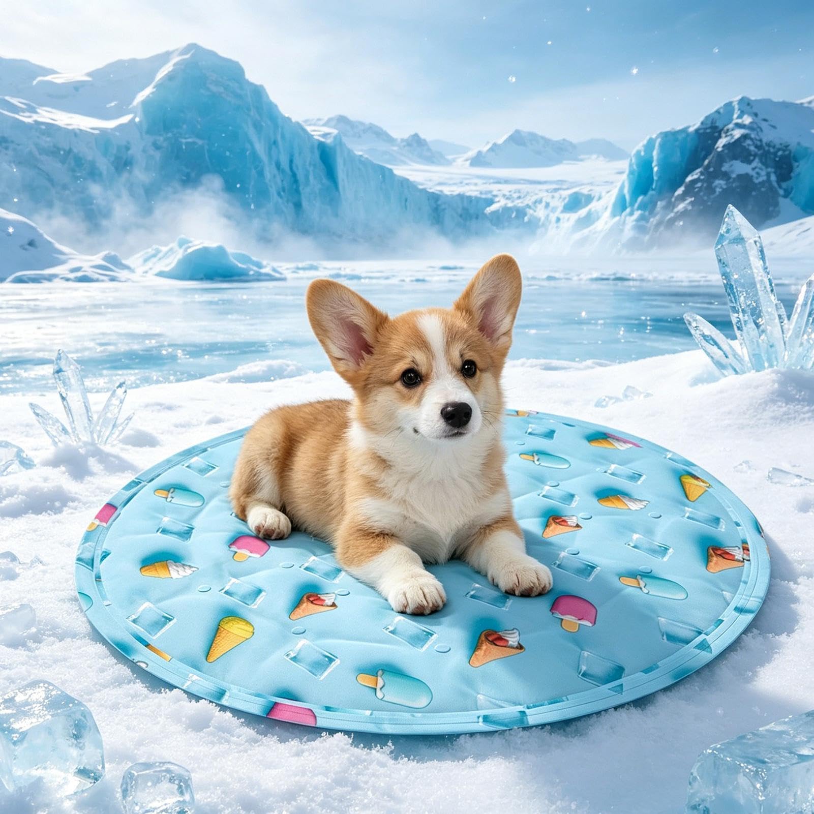 Tapis rafraîchissant pour chiens En PVC pliable rond de 50 centimètres | Tapis Rafraîchissants En Gel Pour Animaux chien, , chiot, canapé, lit, sol, caisse, siège de voiture,