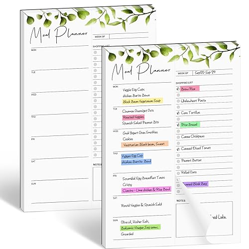 Joyberg 2 PCS Weekly Meal Planner Magnetic for Fridge 8.3x5.5”,