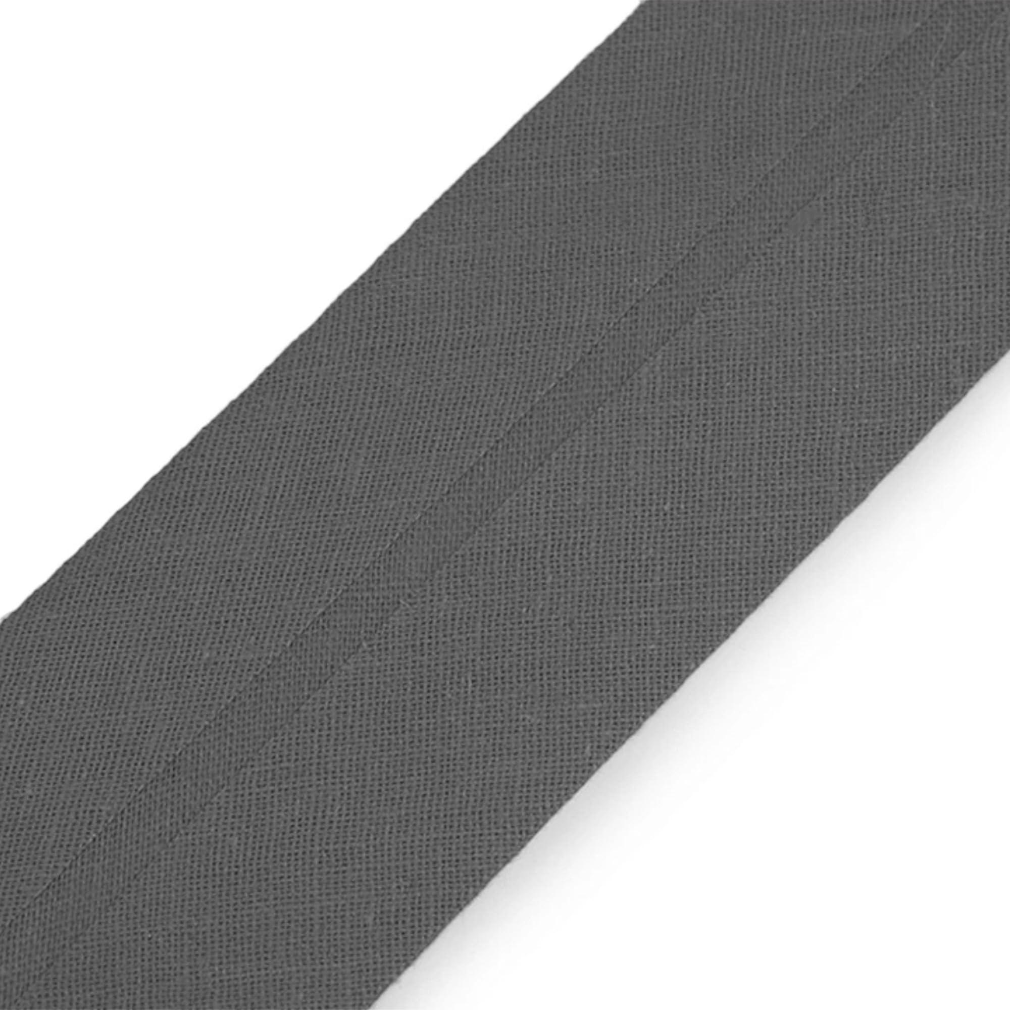 Biais simple de couture en coton largeur 40 mm ruban gris mat tissu création décoration
