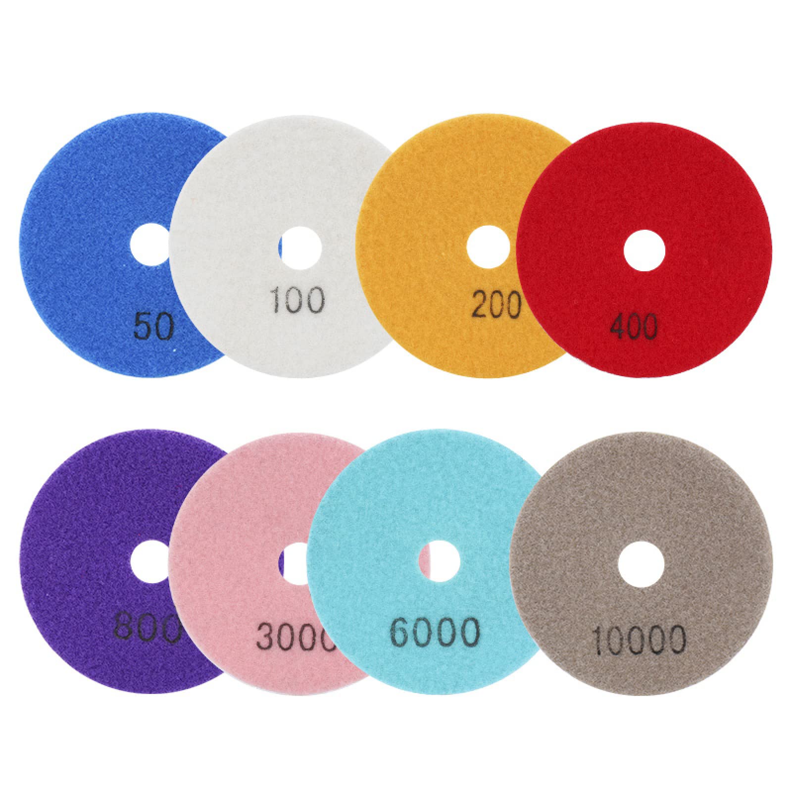 Almohadillas pulidoras de diamante, Kit de 16 almohadillas for pulir diamantes, almohadilla for pulir agua de 4 pulgadas for discos de pulido de diamantes, herramientas abrasivas