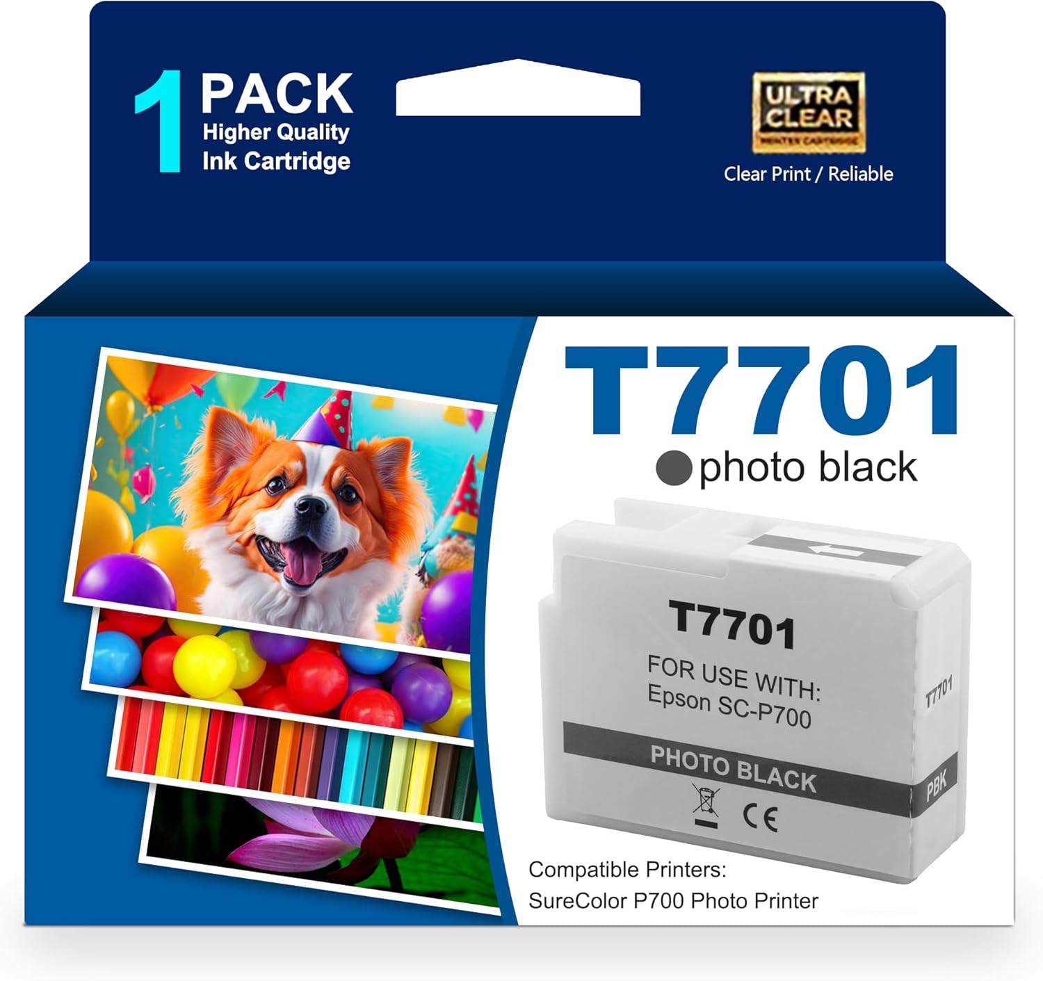 Remanufactured T770 Ink Cartridges T770820 770 Ink P700 Ink Compatible for SureColor P700 Photo Printer(1 Matte Black)