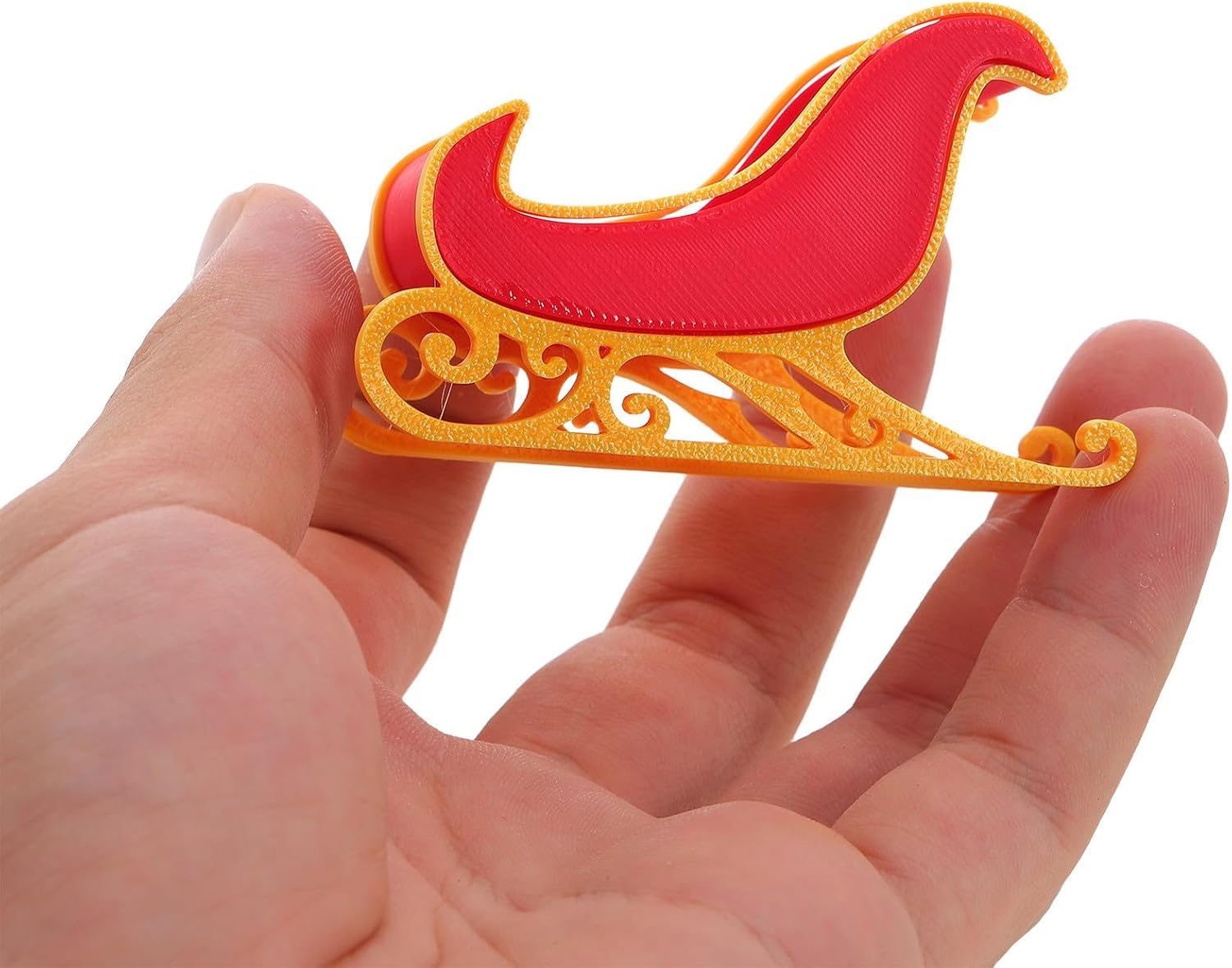 Mini Sleigh Xmas Ornament Red PP Christmas Tabletop Decor