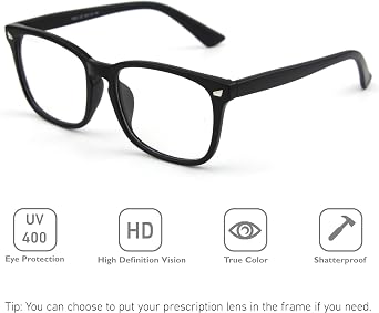 GQUEEN Fake Clear Glasses Non Prescription for Women Men UV400 Protection