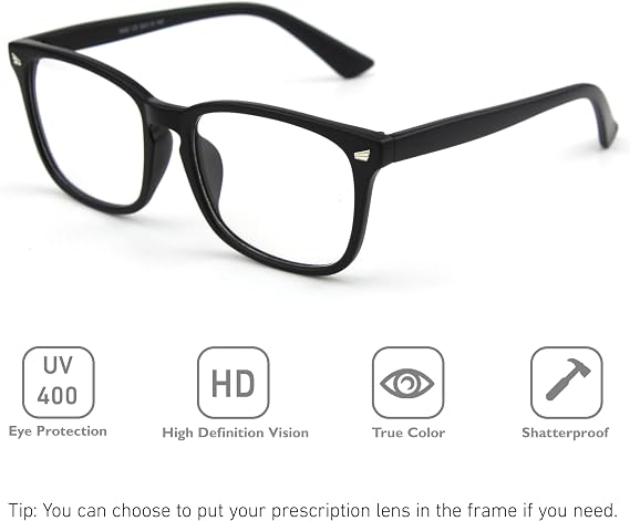 GQUEEN Fake Clear Glasses Non Prescription for Women Men UV400 Protection
