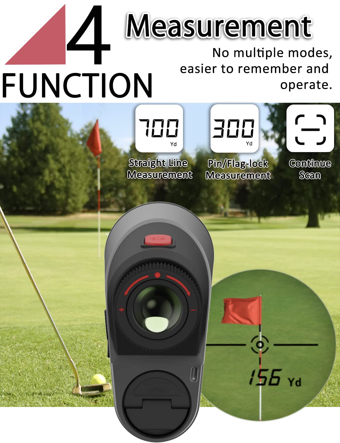 ゴルフ用レーザー距離計　AIMFOX A300 Aimfox A300 Golf Yardage Rangefinder with Slope Switch, Rubber