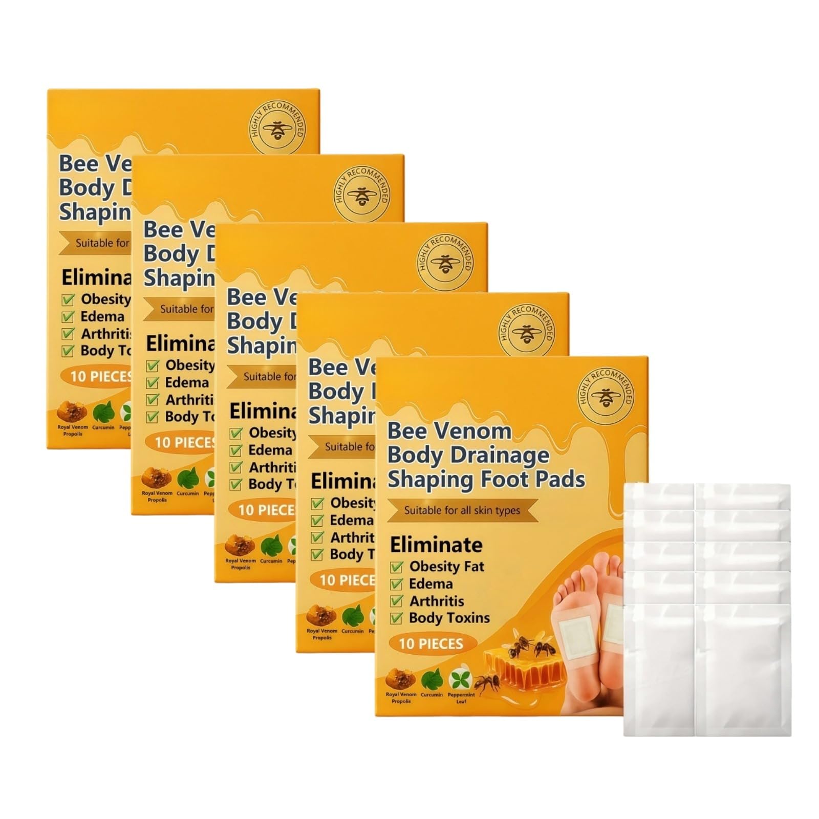 Detox Fußpflaster - 10 Pflaster pro Packung, reinigen gründlich mit natürlichen Inhaltsstoffen, fördern die Durchblutung, verbessern den Schlaf, lindern Stress, entgiftend